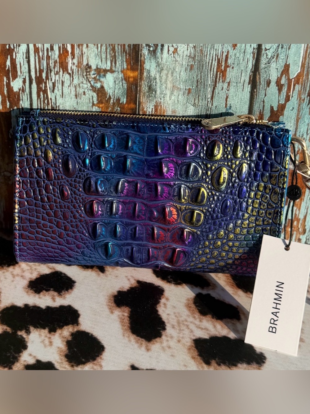 FIRM $ NEW BRAHMIN DAISY BLUE ASSORTED RETIRED COLOR SPOTLIGHT NWT - Picture 3 of 10